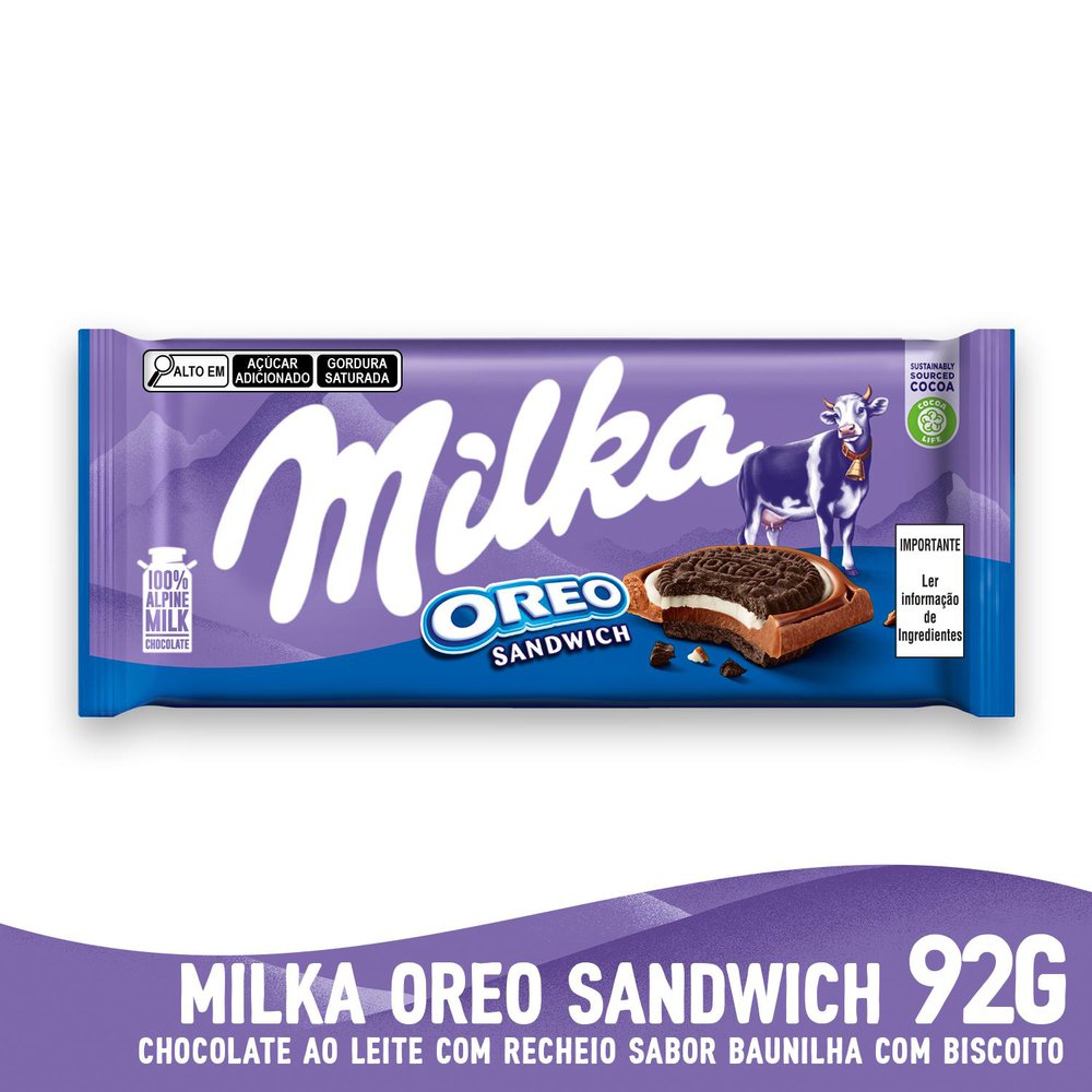 Encontraproduto.com.br - Chocolate em Barra Milka 92g Oreo Sanduíche