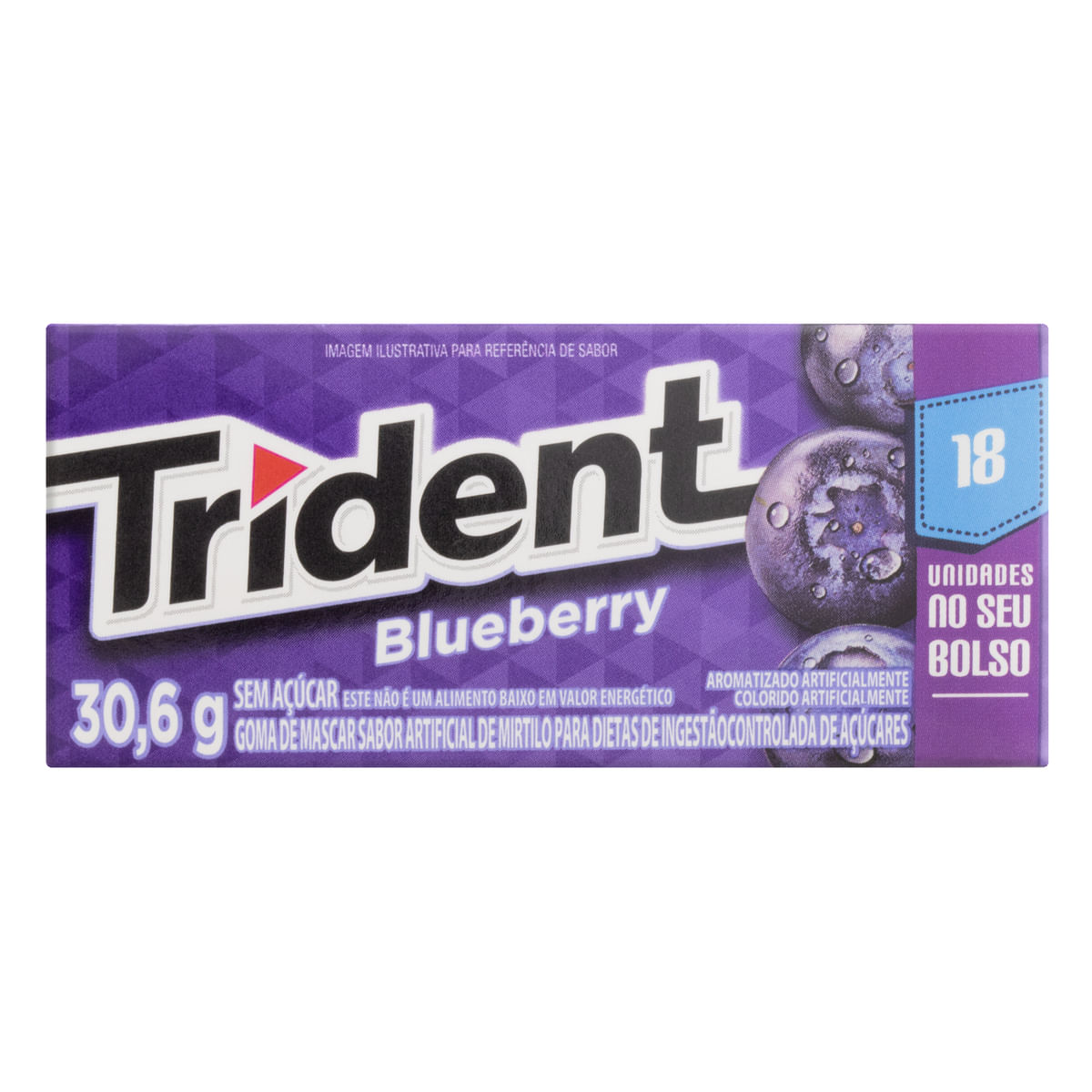 Goma De Mascar Trident Blueberry C/18 30,6g
