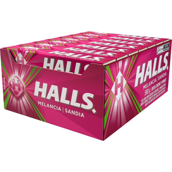 Encontraproduto.com.br - Drops Halls Melancia Caixeta com 21 unidades