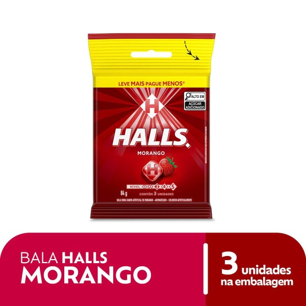 Encontraproduto.com.br - Bala Halls Morango Pacote Com 3 Unidades