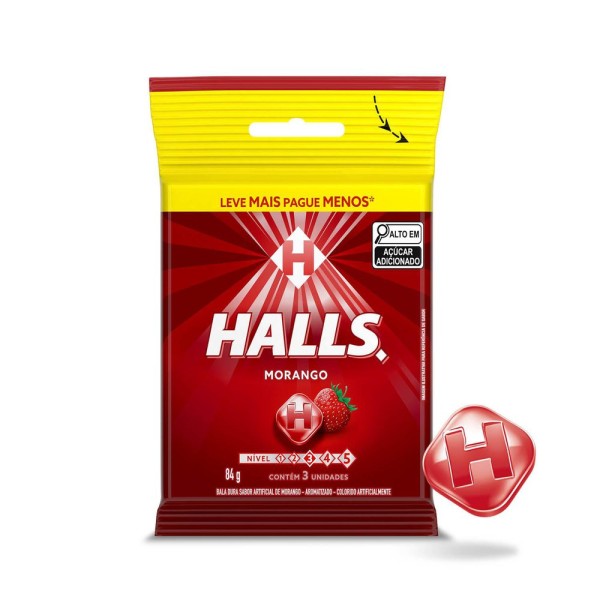 Encontraproduto.com.br - Bala Halls Morango Pacote Com 3 Unidades