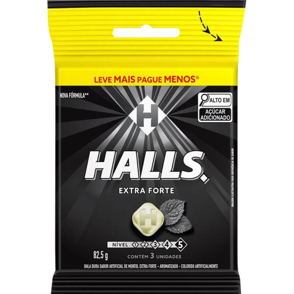 Drops Halls Extra Forte Pacote com 3 unidades