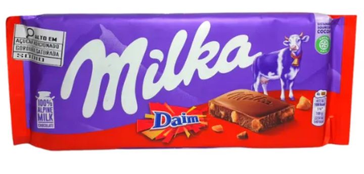 Encontraproduto.com.br - Tablete de Chocolate Daim Cristais Caramelo 100g - Milka
