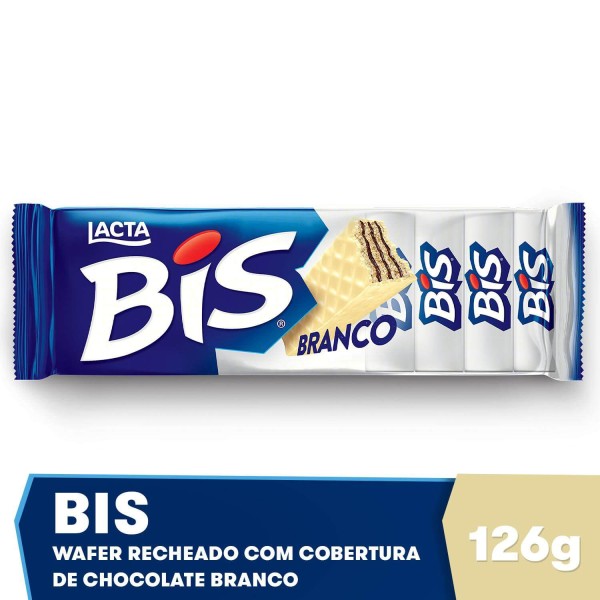 Wafer recheado com cobertura de chocolate branco 126g - Bis