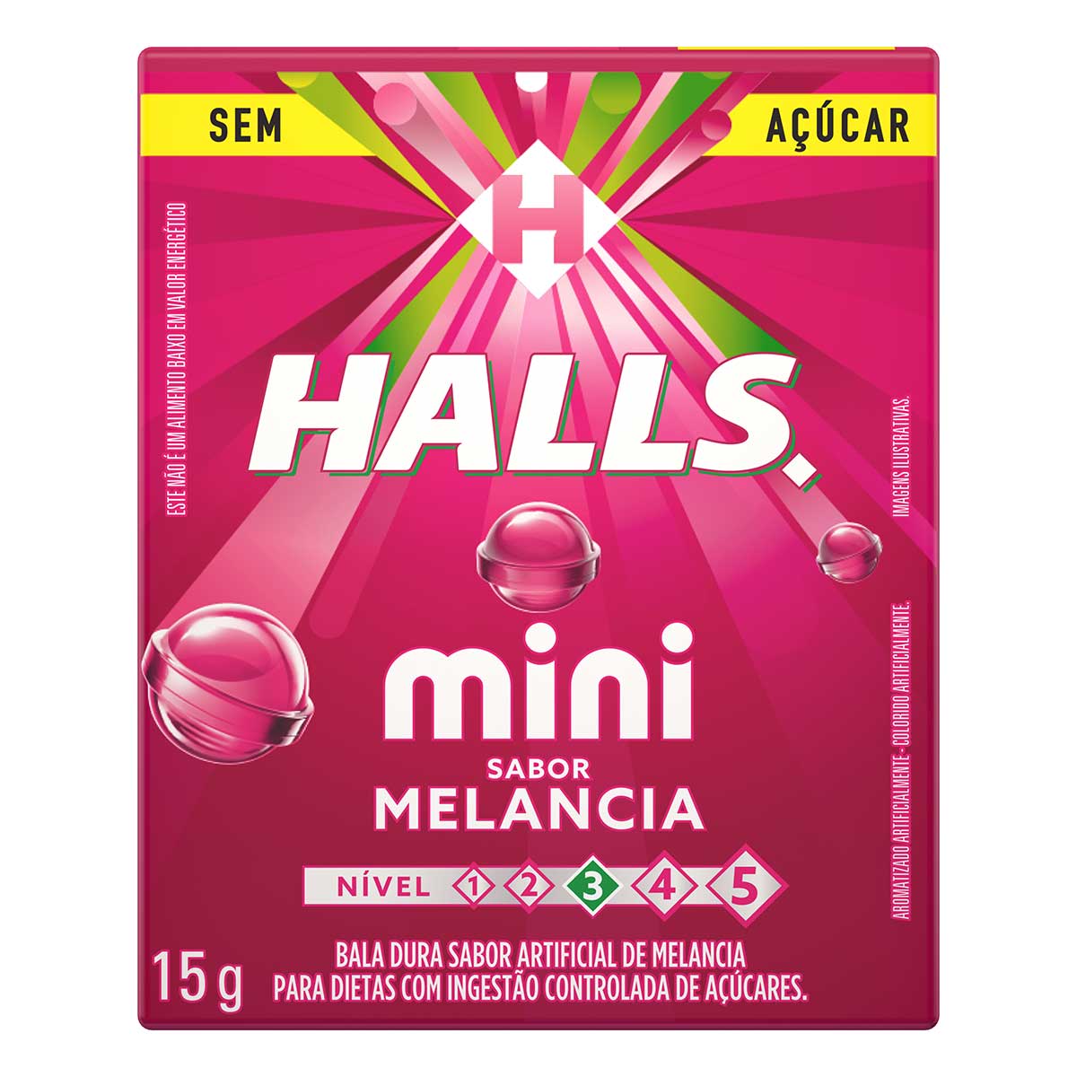 Encontraproduto.com.br - Bala Drops Halls Mini Melancia 01Un 15G - Halls
