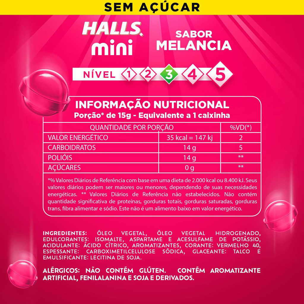 Encontraproduto.com.br - Bala Drops Halls Mini Melancia 01Un 15G - Halls