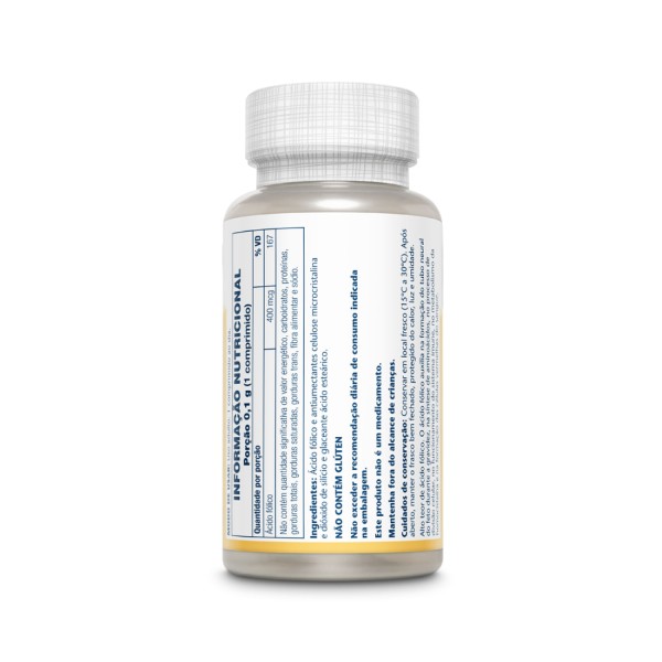Encontraproduto.com.br - Suplemento Alimentar Ácido Fólico 400mcg Solaray 180 Comprimidos