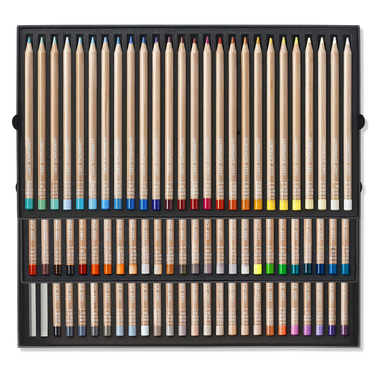 Encontraproduto.com.br - Lápis de Cor Luminance 6901 Estojo com 76 Cores e 2 blender Caran d´ache