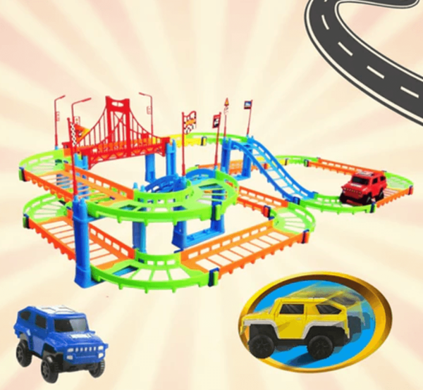Encontraproduto.com.br - Pista Carrinho 89 Peças - BANANA TOYS