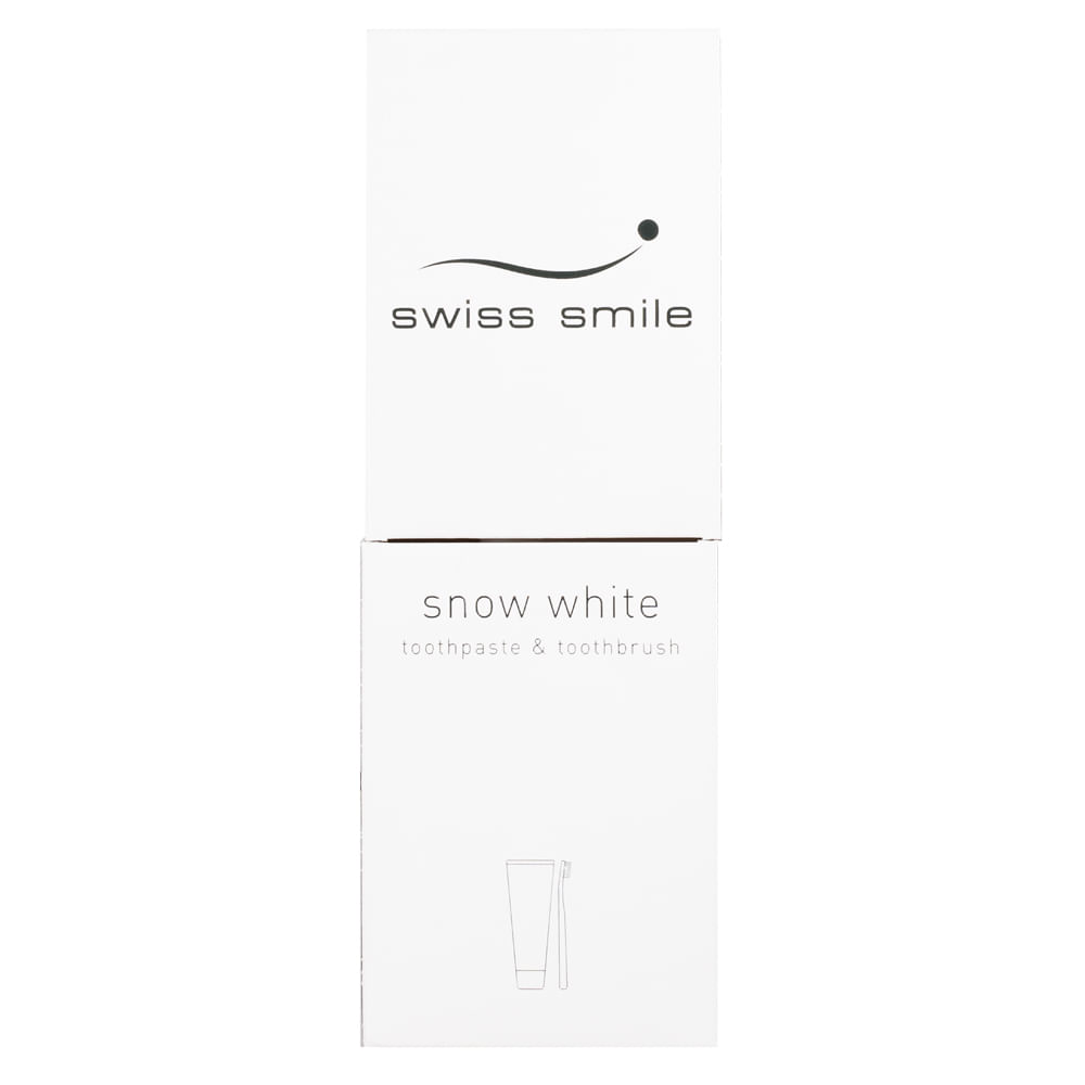 Encontraproduto.com.br - Swiss Smile Snow White Kit - Creme Dental + Escova Dental