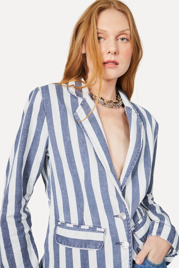 Encontraproduto.com.br - Blazer Sarja Stripes