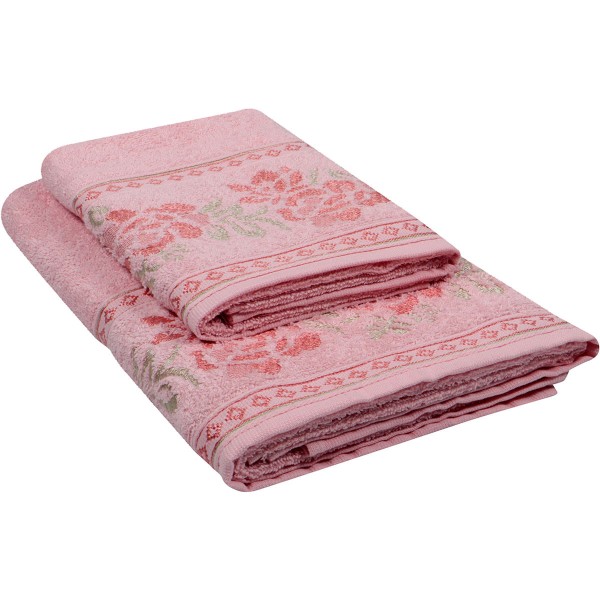 Jogo De Banho 2 Peças Florenza Rosa
