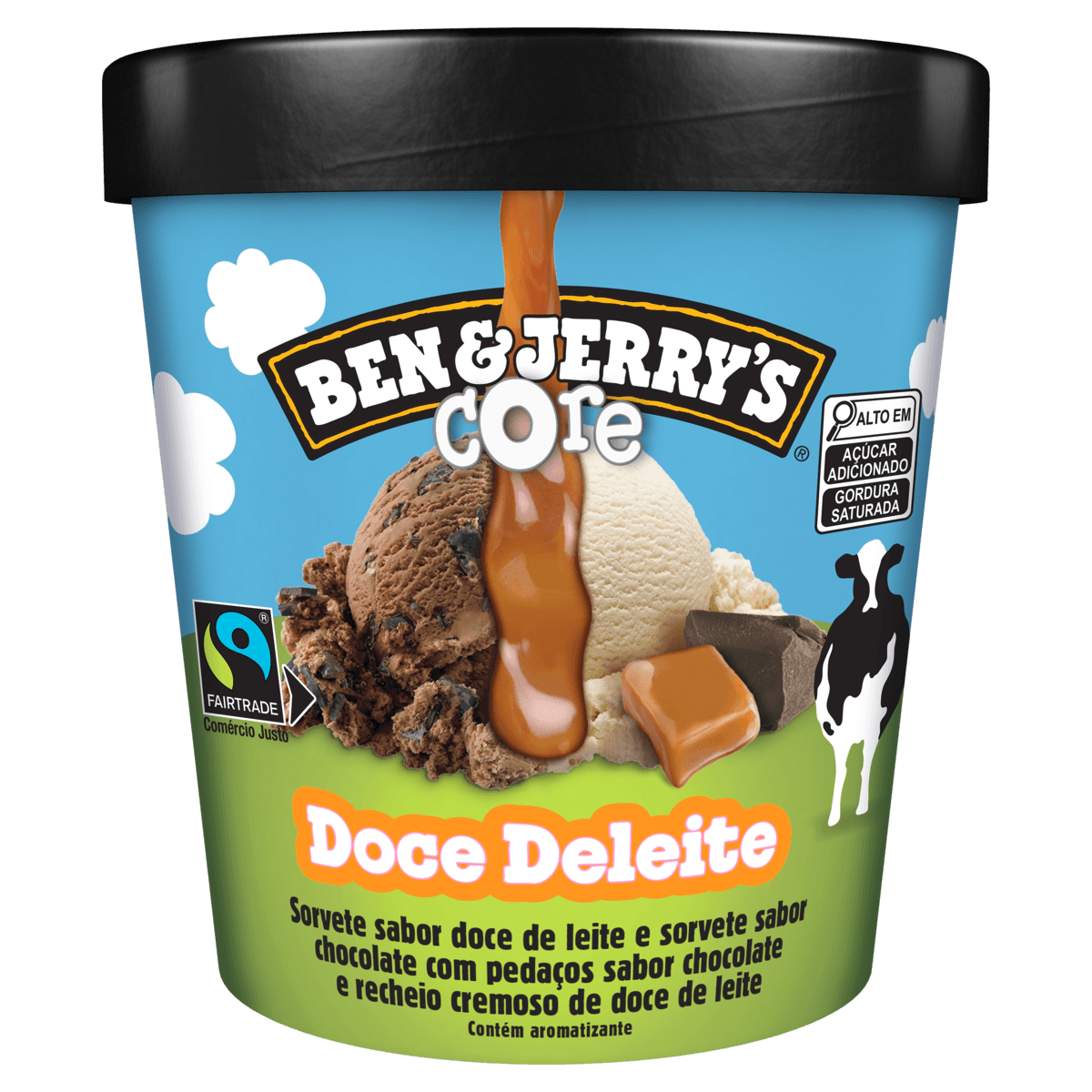 Encontraproduto.com.br - Sorvete Ben&jerrys Doce De Leite Core Pote 458ml