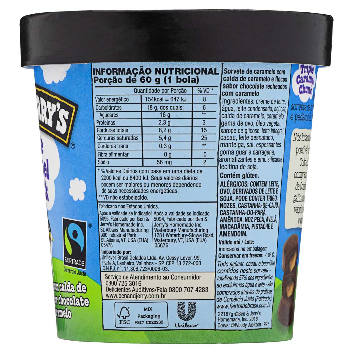 Encontraproduto.com.br - Sorvete Triple Caramel Chunk Ben & Jerrys Pote 458ml