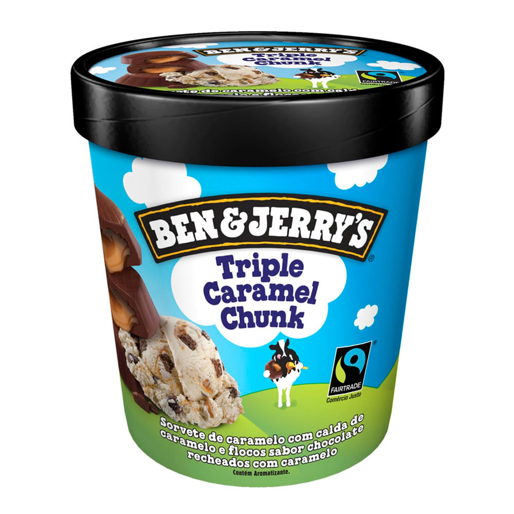 Encontraproduto.com.br - Sorvete Triple Caramel Chunk Ben & Jerrys Pote 458ml
