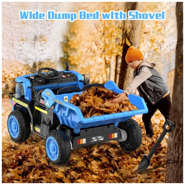 Encontraproduto.com.br - Caminhão Elétrico Infantil com Controle Remoto e Caçamba, 12V, ANPABO, Azul