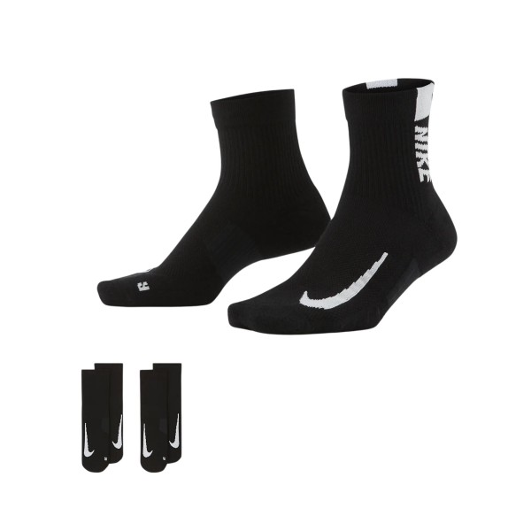 Kit Meia Nike Multplier Ankle 2 Pares Unissex - Preta