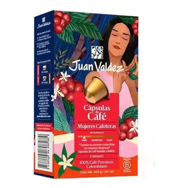 Encontraproduto.com.br - Café em Cápsulas Mujeres Cafeteras Juan Valdez 8 Unidades