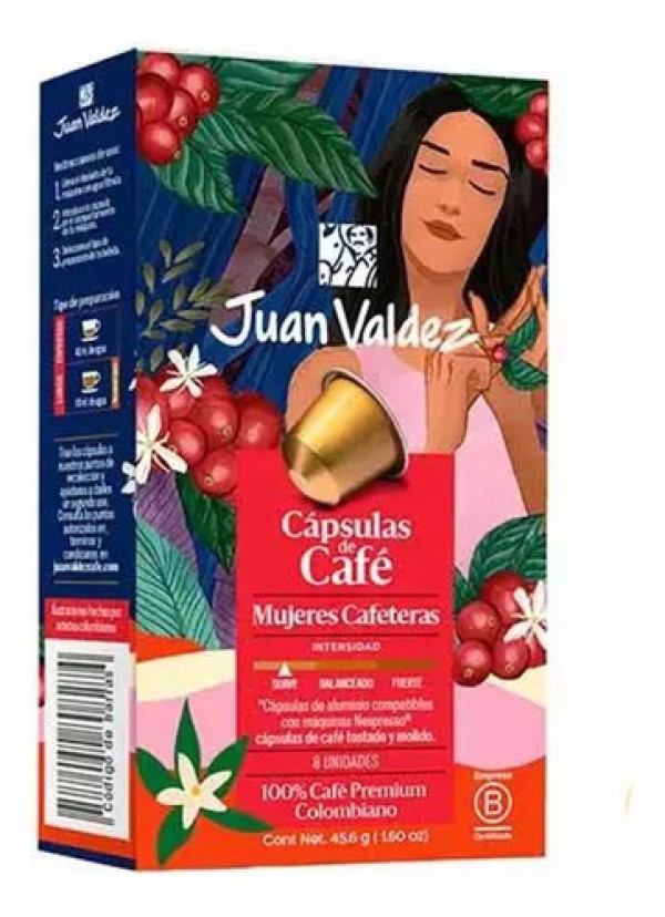 Encontraproduto.com.br - Café em Cápsulas Mujeres Cafeteras Juan Valdez 8 Unidades