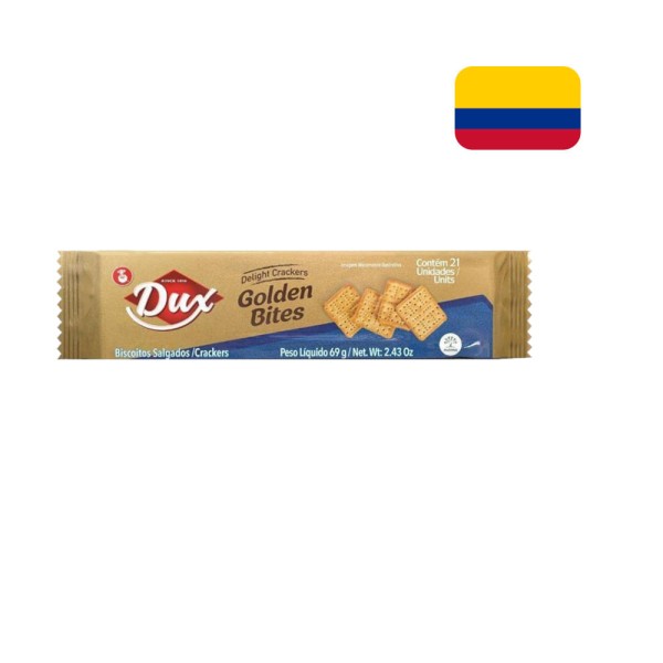 Encontraproduto.com.br - Biscoito Salgado Dux Golden Bites Deligth Crackers Pacote 69g