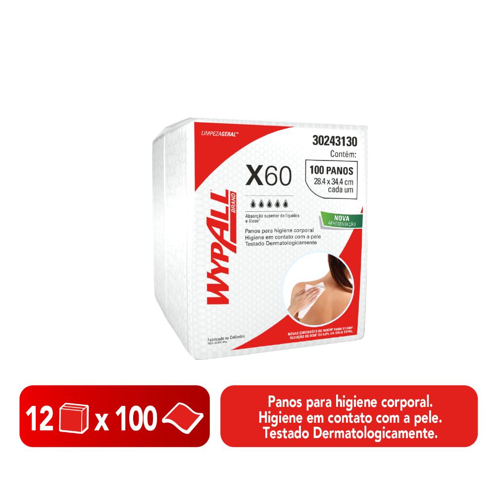 Encontraproduto.com.br - Pano Multiuso X60 Higiene Corporal Branco com 100 unidades Wypall