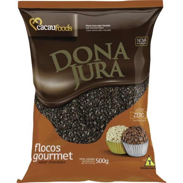Encontraproduto.com.br - Flocos de Chocolate Dona Jura Pacote com 500g