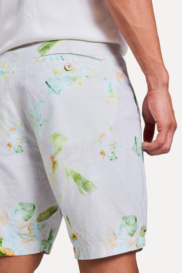 Encontraproduto.com.br - Bermuda Casual Estampada Jardim Noir