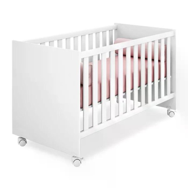Encontraproduto.com.br - Berço Mini Cama Doce Sonho 1344 Branco Com Rodizios E Colchao Qmovi