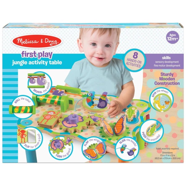 Encontraproduto.com.br - Mesa de Atividades Infantil, Tema Selva com 8 Atividades Práticas Diferentes para Ajudar a Desenvolver Habilidades Importantes, Melissa & Doug