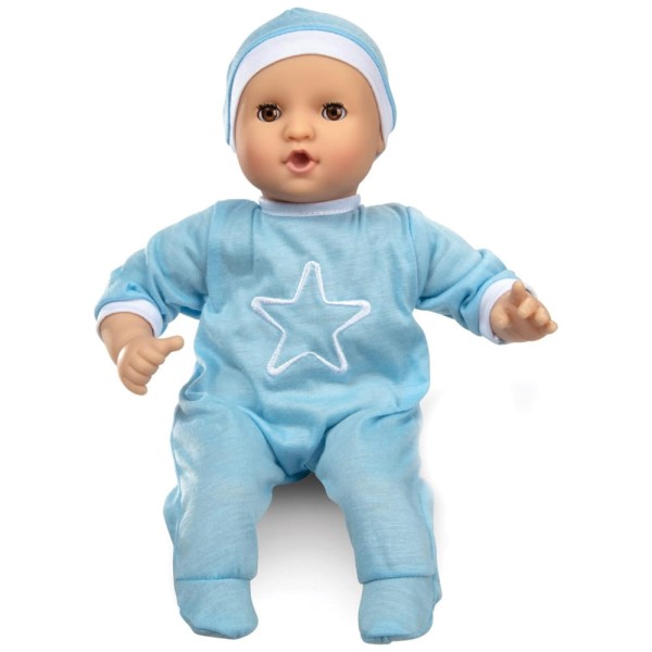 Encontraproduto.com.br - Boneco Jordan de 30 cm de Altura com Chupeta, Roupa Azul, Melissa & Doug