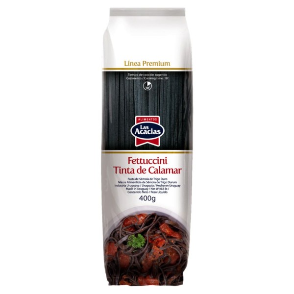 Encontraproduto.com.br - Macarrão Uruguaio Fettucine Com Tinta Lula Las Acacias 400g