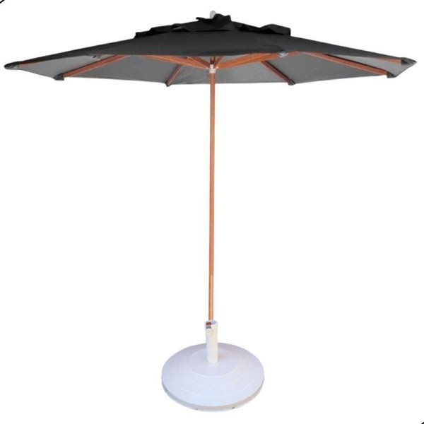 Encontraproduto.com.br - Conjunto Lótus Com Mesa 90cm Ripada 4 Poltronas Ombrelone 3,00m Com Base Preto