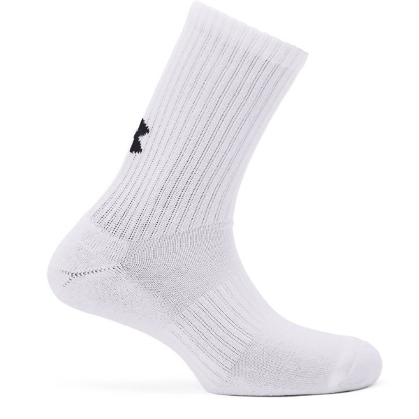 Meia Cano Alto Under Armour Core Cotton Crew 3 Pares Unissex - Branca