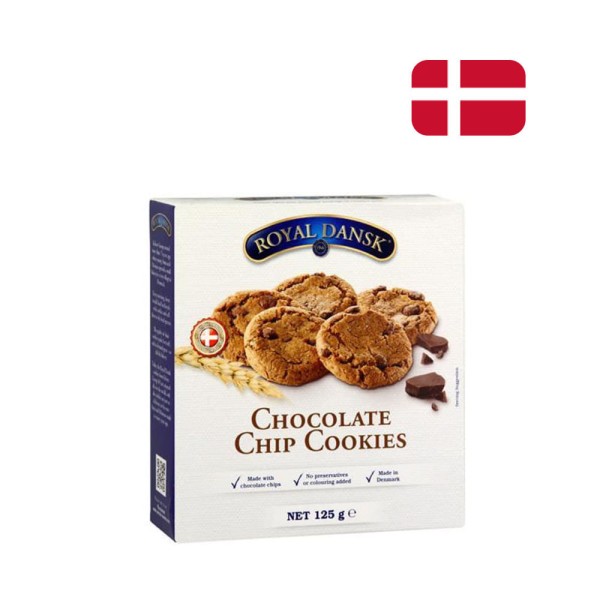 Encontraproduto.com.br - Cookie com Gotas de Chocolate Royal Dansk 125g