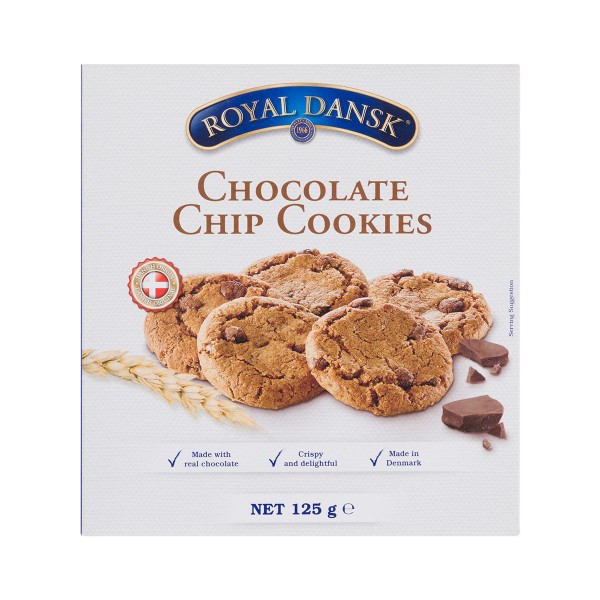 Encontraproduto.com.br - Cookie com Gotas de Chocolate Royal Dansk 125g