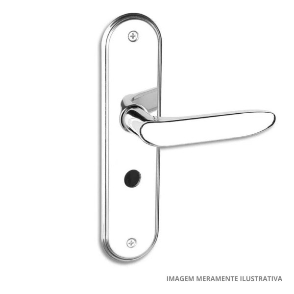 Fechadura Banheiro Tek Inox Cromado Haga