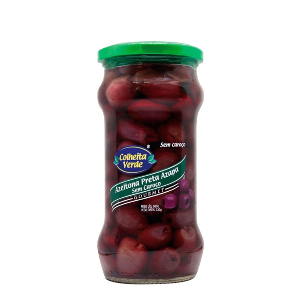 Encontraproduto.com.br - Azeitona Preta Azapa Sem Caroço Colheita Verde 580g