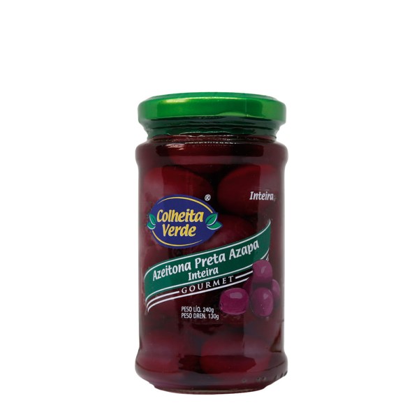 Encontraproduto.com.br - Azeitona Preta Azapa Inteira Colheita Verde 240g