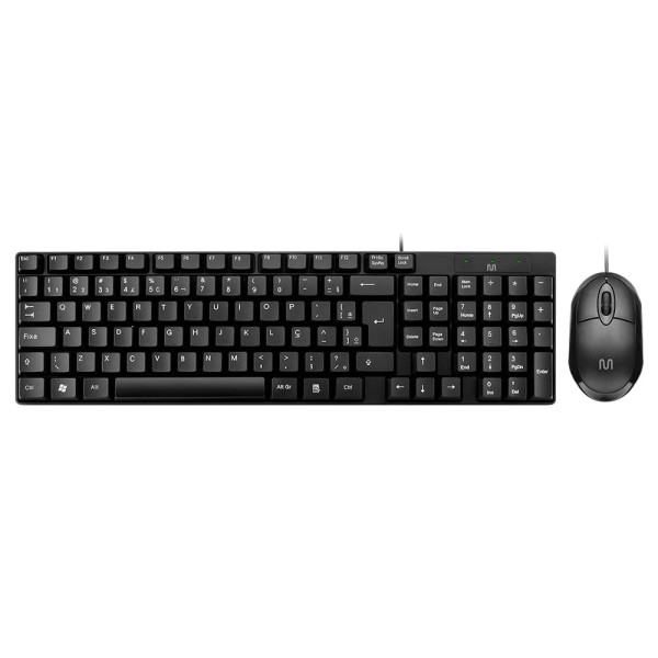 Teclado e Mouse com Fio Usb Cabo De 120cm 1200dpi Teclas Chocolate - TC309OUT [Reembalado]