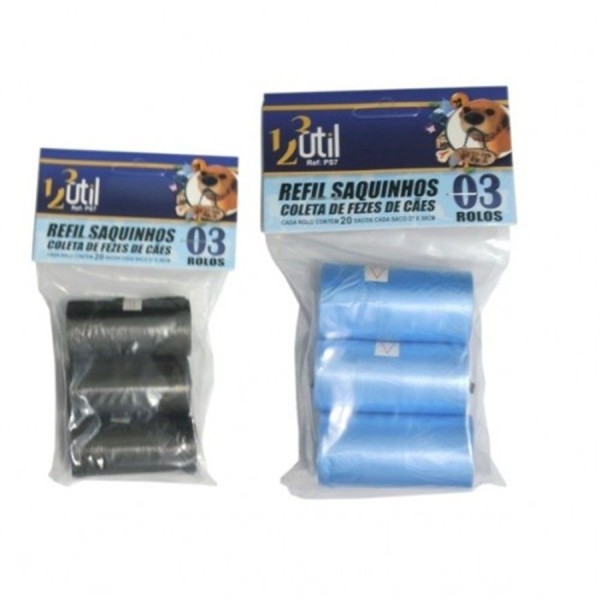 Encontraproduto.com.br - Refil Saquinhos Coletor de Fezes Cão - 03 Rolos com 20 sacos cada