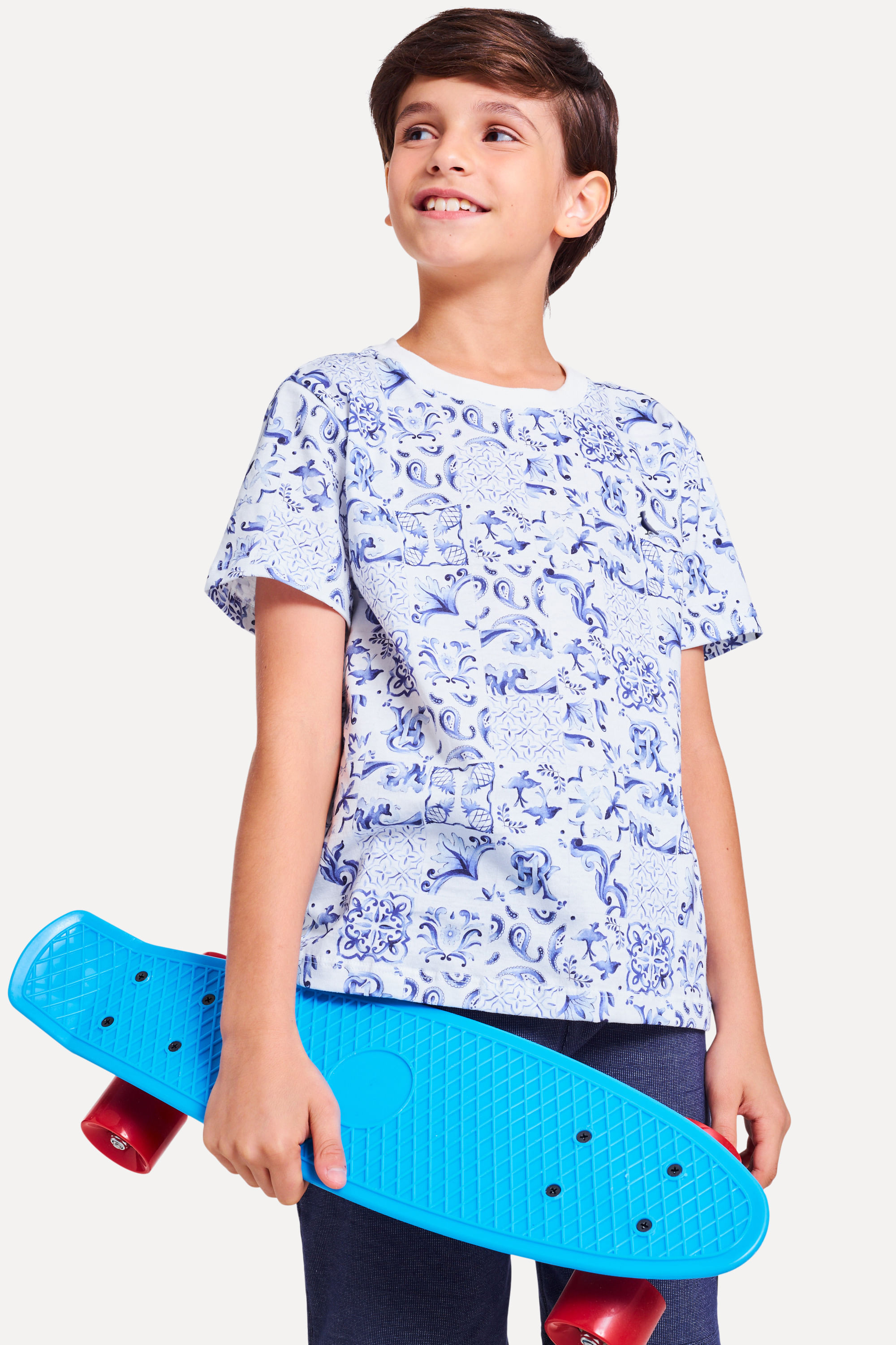 Camiseta Mini Malha Azulejo
