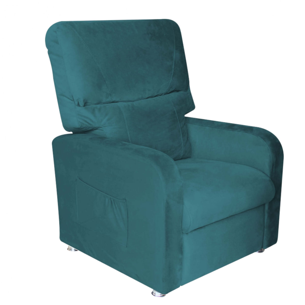 Kit 02 Poltrona do Papai Reclinável 2 em 1 Gran Stan Suede Azul Turquesa - Ahazzo Móveis