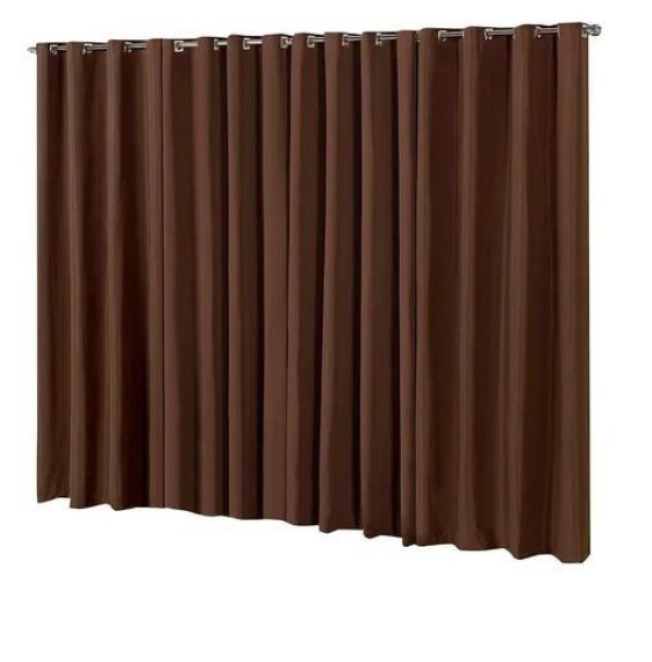 Encontraproduto.com.br - Cortina Veda 99% Luz Blackout Lançamento 5 Metros Com Ilhós Cromado Para Quarto Sala Escritório Tabaco