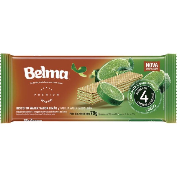 Encontraproduto.com.br - Biscoito Wafer Belma Limão Pacote com 78g