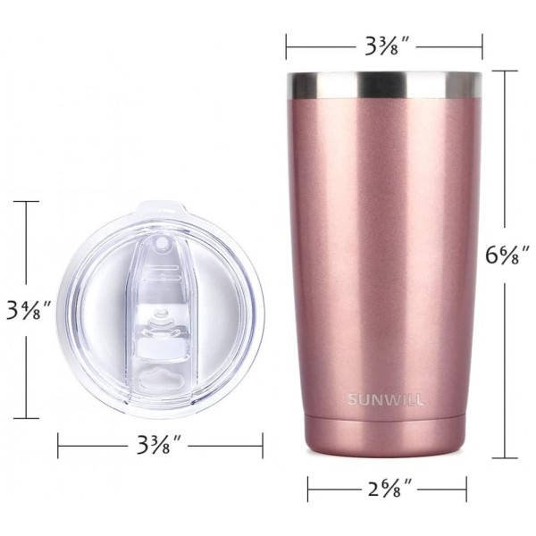 Encontraproduto.com.br - Copo Térmico 600 mL para Cerveja, Café com Isolamento a Vácuo, SUNWILL, Rosa