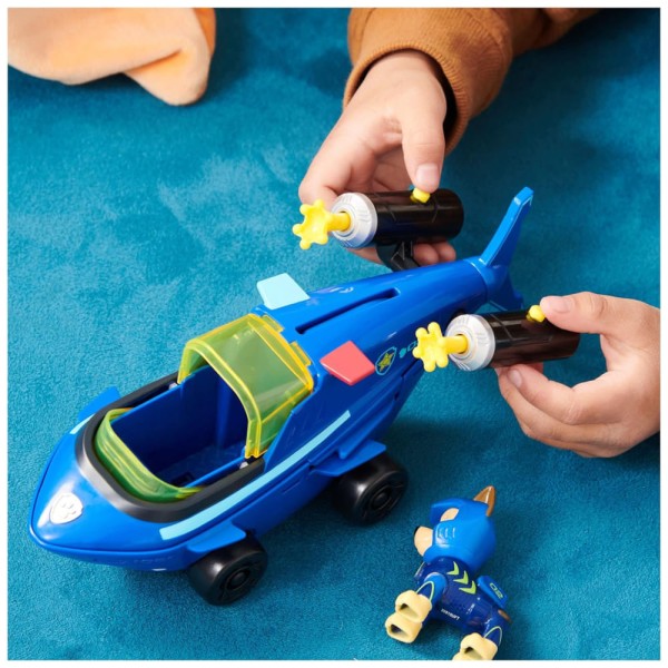 Encontraproduto.com.br - Veículo de Resgate de Tubarões do Chase com Uniforme de Mergulho Colecionável para Crianças Acima de 3 Anos, Patrulha Canina, Azul