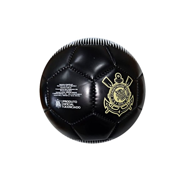 Encontraproduto.com.br - Bola de Futebol Infantil para criança Corinthians Licenciada Sportcom Preto e Branco 02