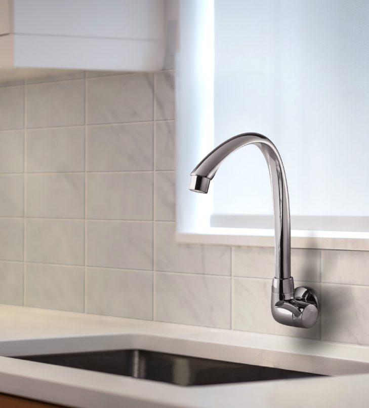 Encontraproduto.com.br - Torneira Cozinha Parede Alta Movel Ônix 1/2-3/4