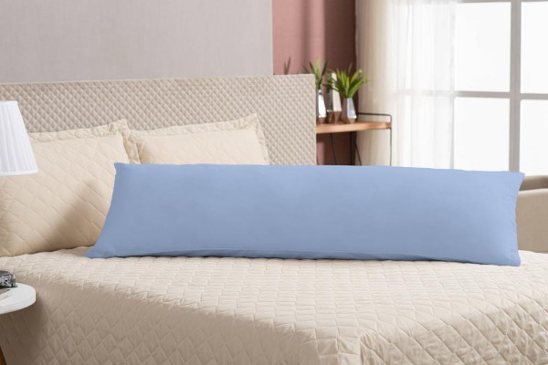 FRONHA AVULSA DE TRAVESSEIRO DE CORPO 90cm AZUL PERCAL