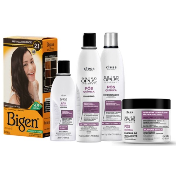 Encontraproduto.com.br - Kit Bigen 5pc (Prt Azulado Luminoso + Sh + Cond + L-in + Masc)